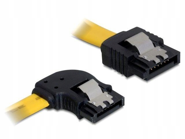 Kabel SATA Delock DATA III 0,3m z zatrzaskami metalowymi kątowy lewo/prosty
