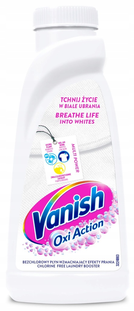 Vanish odplamiacz w płynie do tkanin białych Oxi Action White biały 500 ml