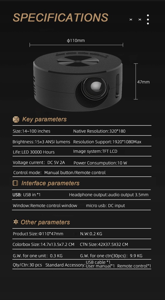 Купить Домашний мини-портативный проектор YT200: отзывы, фото, характеристики в интерне-магазине Aredi.ru