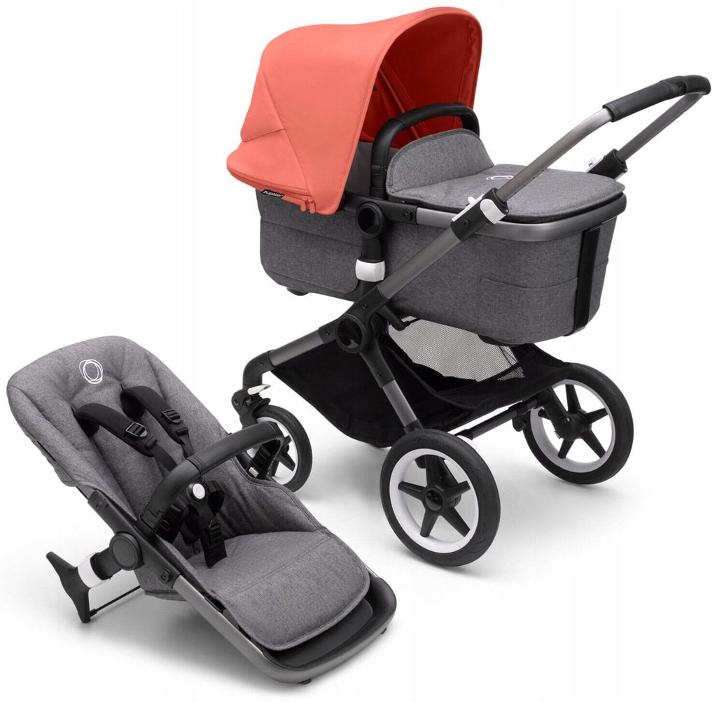 Wózek 2w1 Bugaboo Fox 3 Graphite/Grey/SUNRISE RED