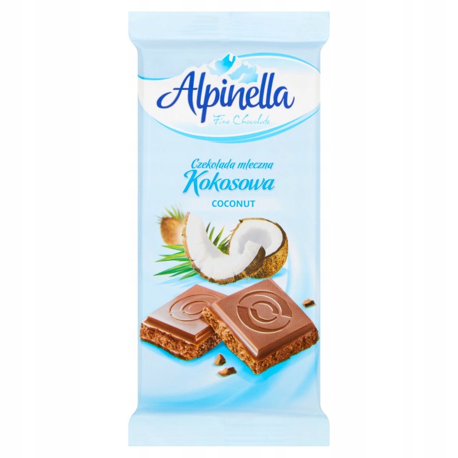 ,Alpinella Czekolada mleczna kokosowa 90g uszkodzone