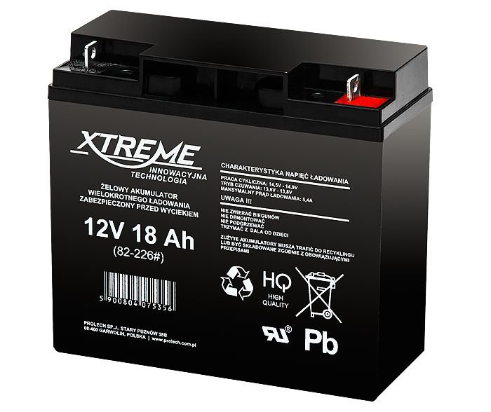 Akumulator żelowy 12V 18Ah XTREME