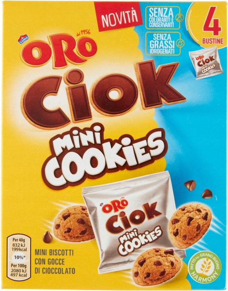 Ciasteczka mini dla dzieci pojedyncze Oro Ciok Mini Cookies 160g - Saiwa