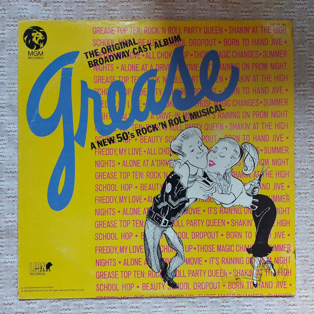 Grease The Original Broadway Cast Album US EX/VG+ 13080847237
