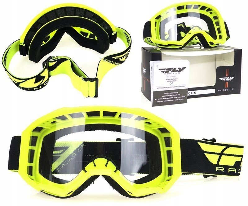 Gogle do kasku CROSS ENDURO ATV FLY FOCUS FLUO