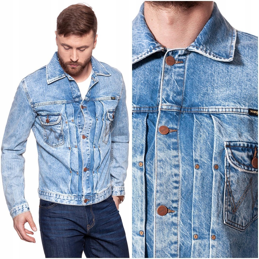 WRANGLER RETRO MĘSKA KURTKA JEANSOWA DOPASOWANA L