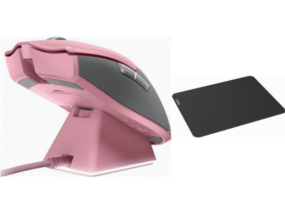 MYSZKA BEZPRZEWODOWA Razer Viper Ultimate & Mouse Dock - Quartz + PODKŁADK