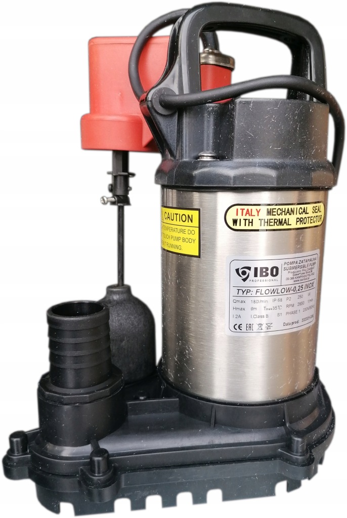 Pompa zatapialna FLOW LOW 0,25INOX słupkowy pływak