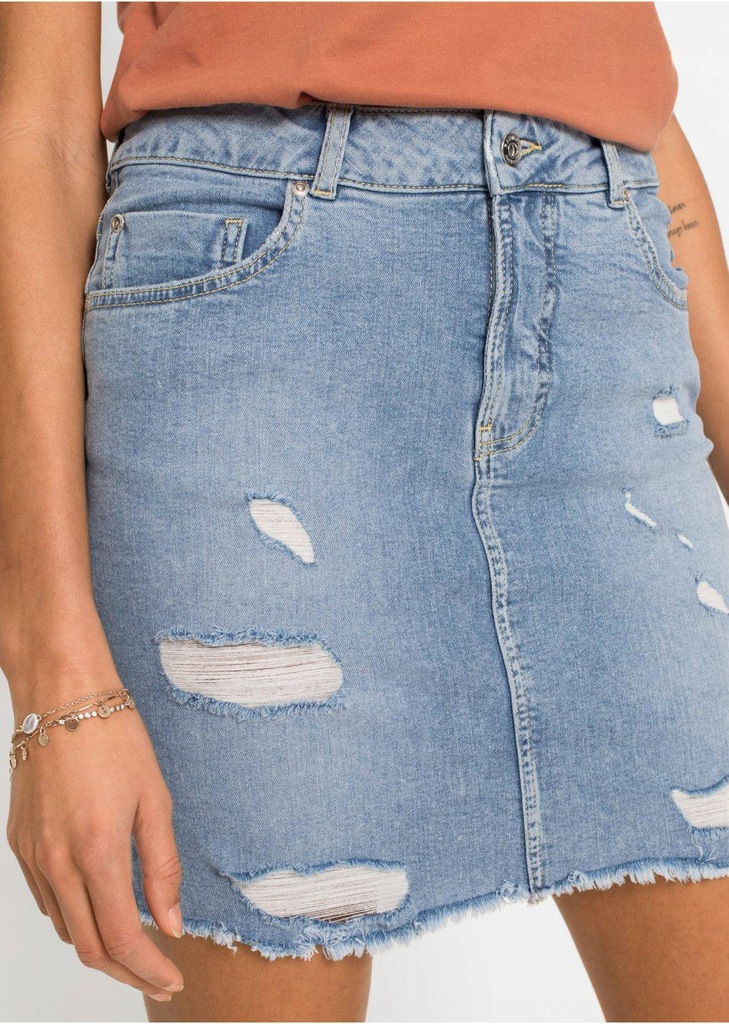 DŻINSOWA SPÓDNICZKA NIEBIESKA 1D4B16 Bonprix 44