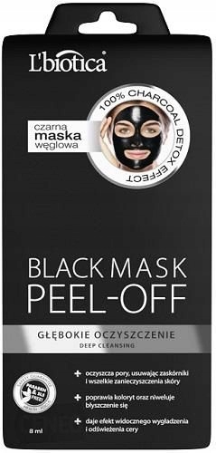 L'Biotica Black Peel-off Czarna maska węglowa 8ml