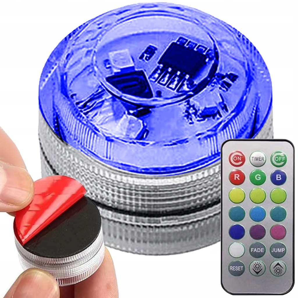 LAMPKA OŚWIETLENIE LAMPA RGB LED DO SAMOCHODU AUTA BASENU OGRODU Z PILOTEM