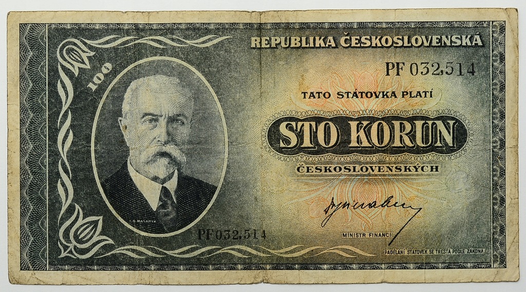 18.Czechosłowacja, 100 Koron 1945, P.63.a, St.3