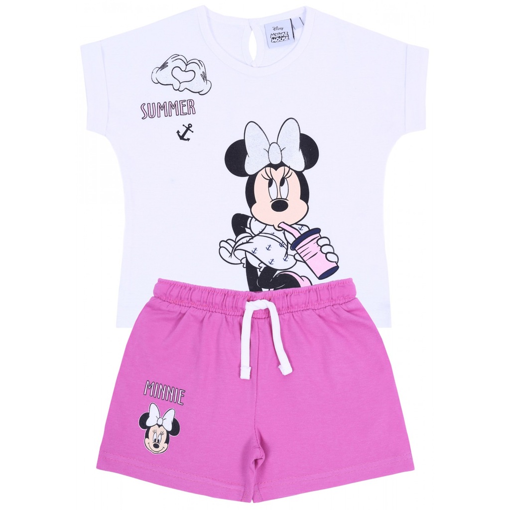 Biała bluzka + spodenki Minnie Mouse DISNEY 98