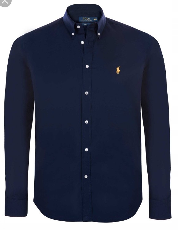 koszula Ralph Lauren granatowa slim fit ROZ S