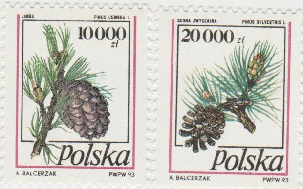 Polska Fi. 3308-09** Owoce drzew iglastych
