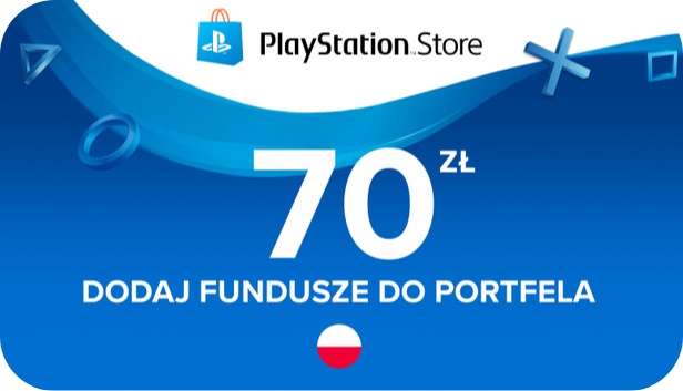 DOŁADOWANIE PLAYSTATION 70 PLN ZŁ STORE NETWORK PSN SONY KOD PS4 PS5 KLUCZ