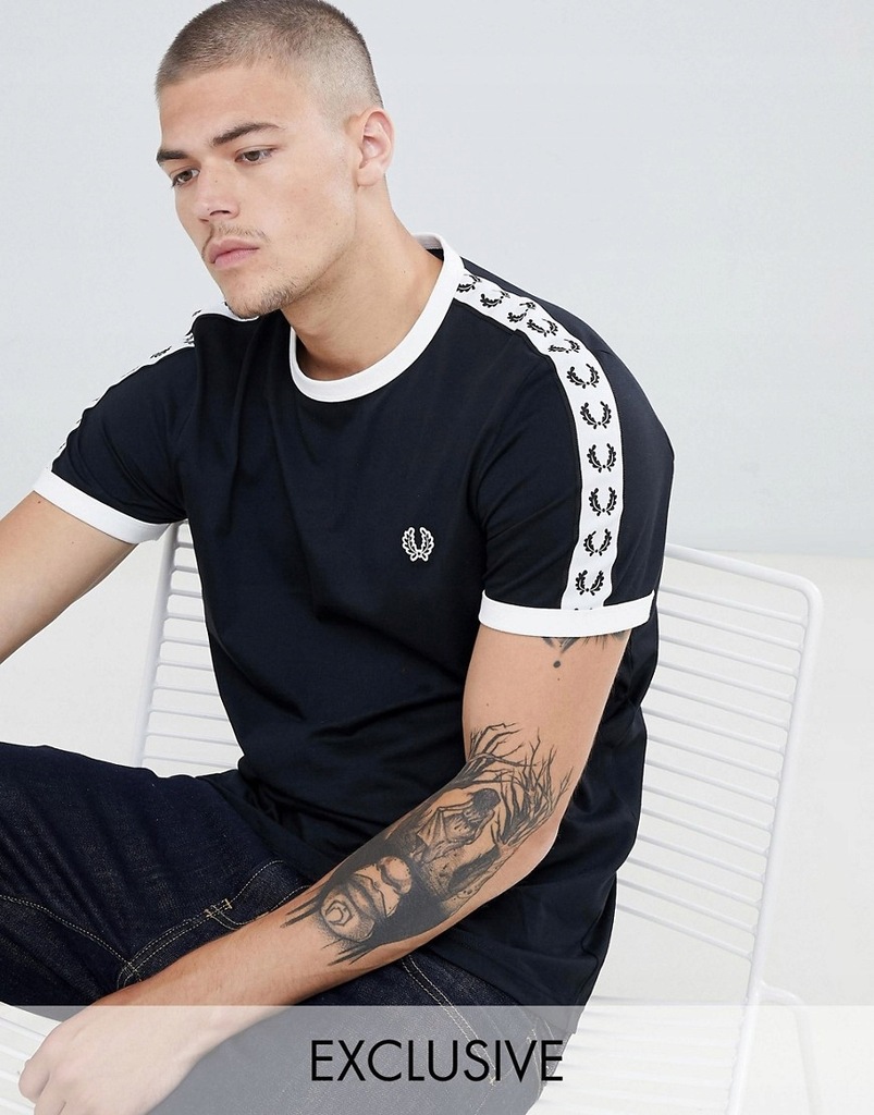 T-5-12-26 FRED PERRY T-SHIRT LOGOWANY M