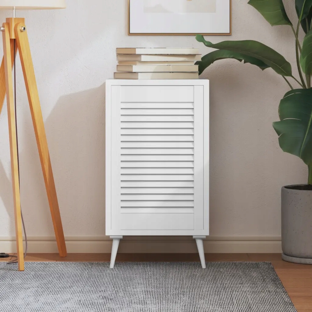 vidaXL Drzwi żaluzjowe do szafki, białe, 61,5x39,4 cm, sosnowe