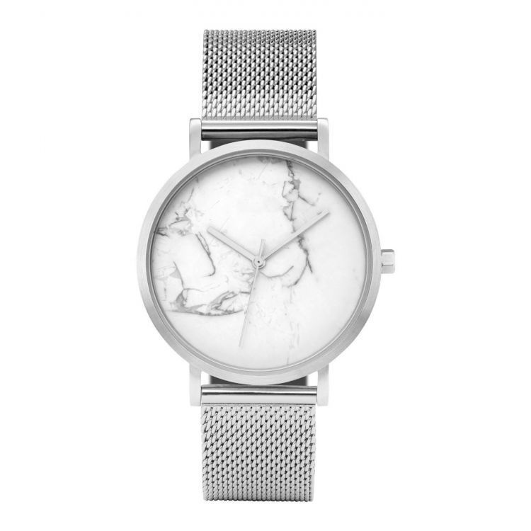 Zegarek damski classy marmur na bransolecie srebrn