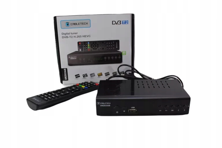 DEKODER CABLETECH URZ0336B TUNER CYFROWY DO TV DVB-T2 HEVC