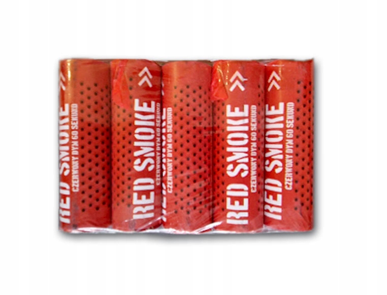 Fontanna świeca dymna czerwona CS1807C Red Smoke JFS1 Surex 5 sztuk