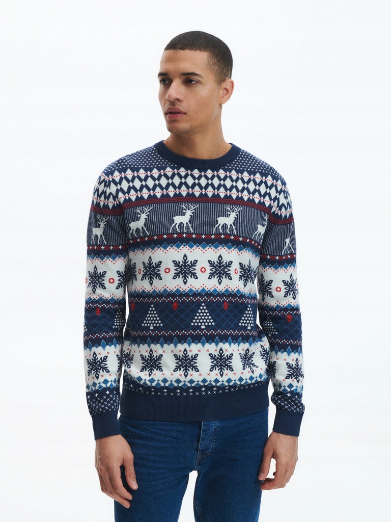 RESERVED sweter ze świątecznym wzorem męski XXL
