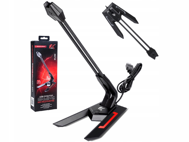 PS Mikrofon gamingowy NanoRS RS710, USB, LED. (1LM