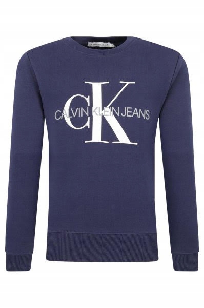 BLUZA CK LOGO CALVIN KLEIN CK GRANATOWA r/L