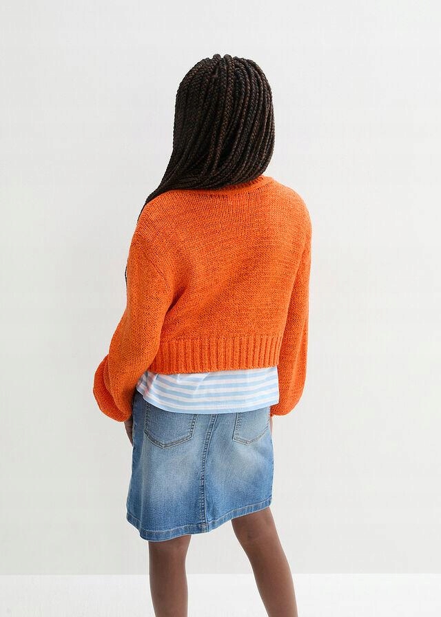 SWETER ROZPINANY POMARAŃCZOWY 1Y3D07 Bonprix 164