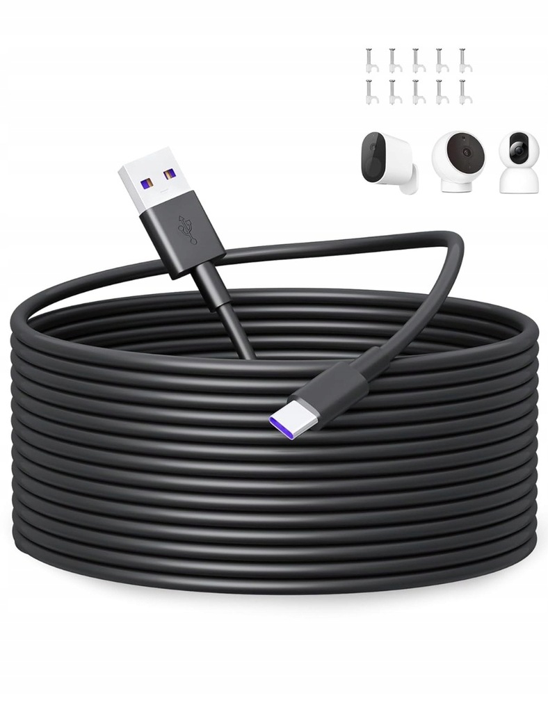 ACOCOBUY TC190 Kabel USB A do USB Typu C do Mi Camera 2K 10m