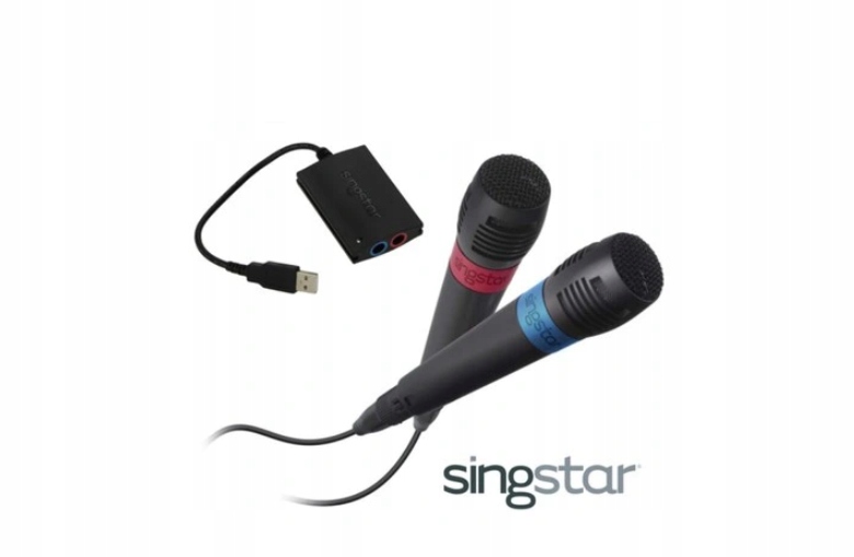 MIKROFONY SINGSTAR SONY PS2 PS3 + gra Polskie Hity