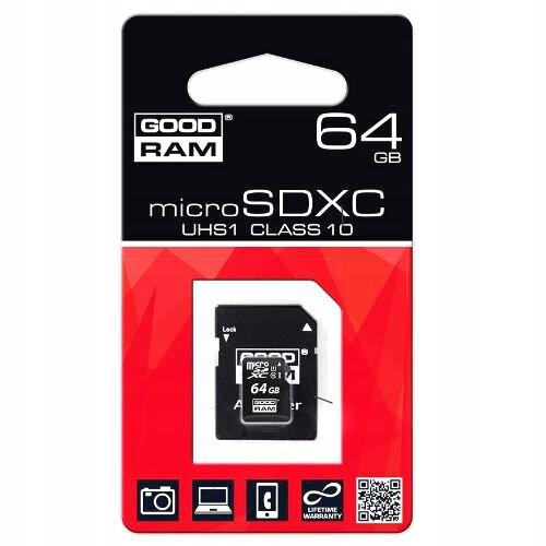 *KARTA PAMIĘCI GOODRAM MICROSDXC 64GB CL10 ADAPTER