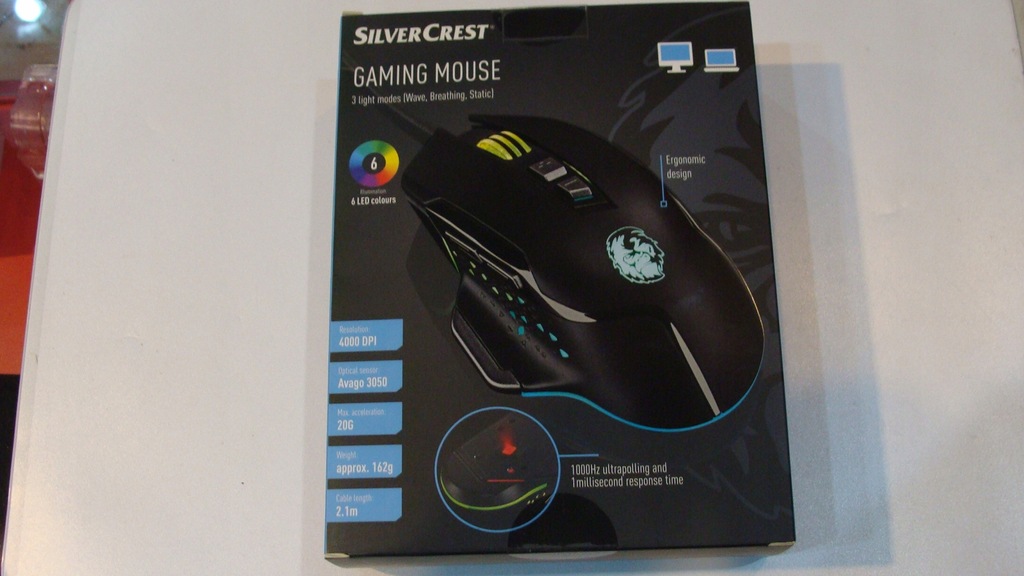 SilverCrest Gaming Mouse ! MYSZKA GAMINGOWA ! 7739659825 oficjalne