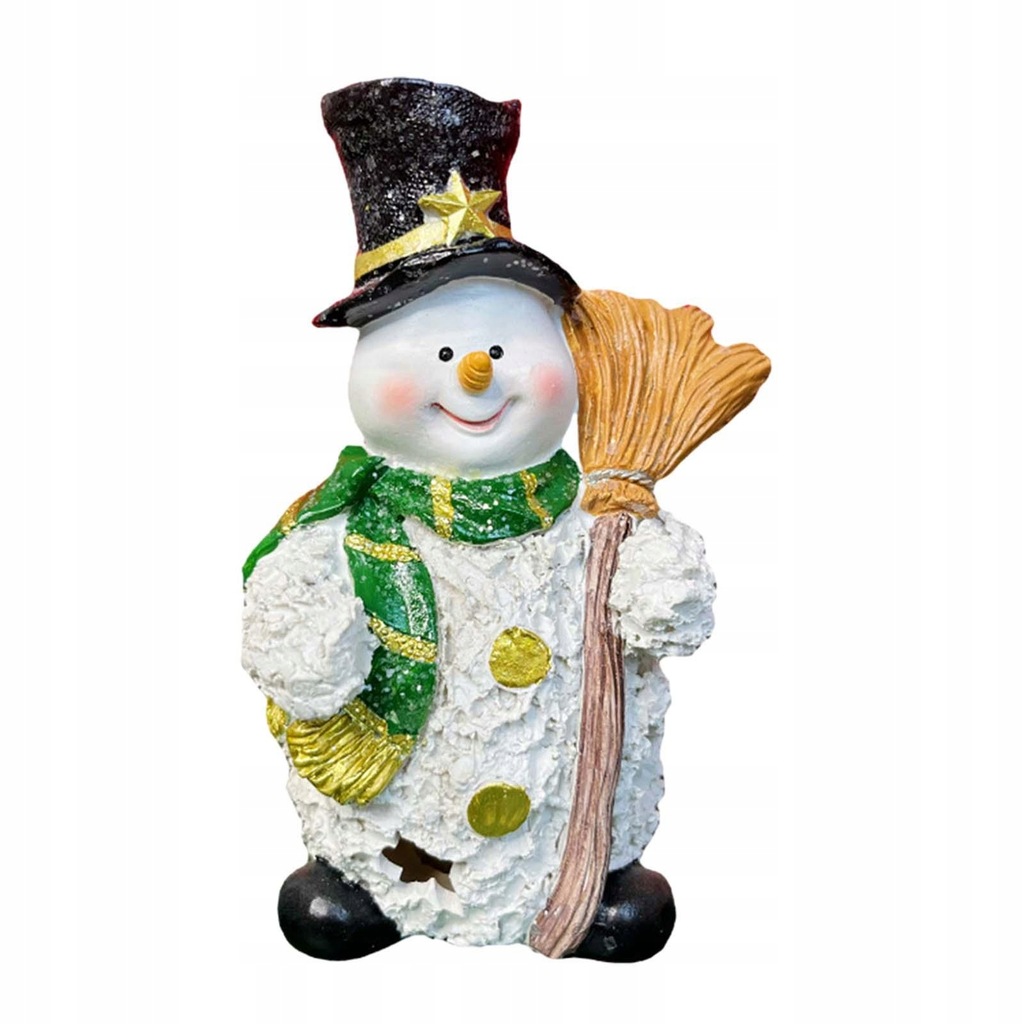 Żywica oświetlona figurka bałwana zimowe ozdoby dekoracyjne styl pulpitu