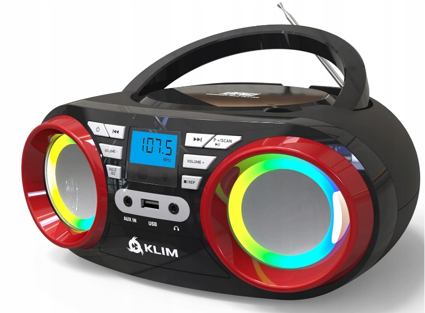 L1224 KLIM RADIOODTWARZACZ CD+ BOOMBOX B3 CZERWONY