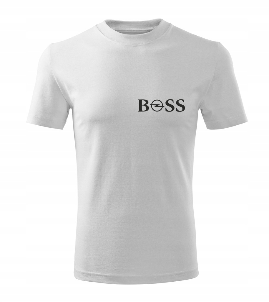 Koszulka T-shirt męska D293P BOSS OPEL ISYGNIA biała rozm S