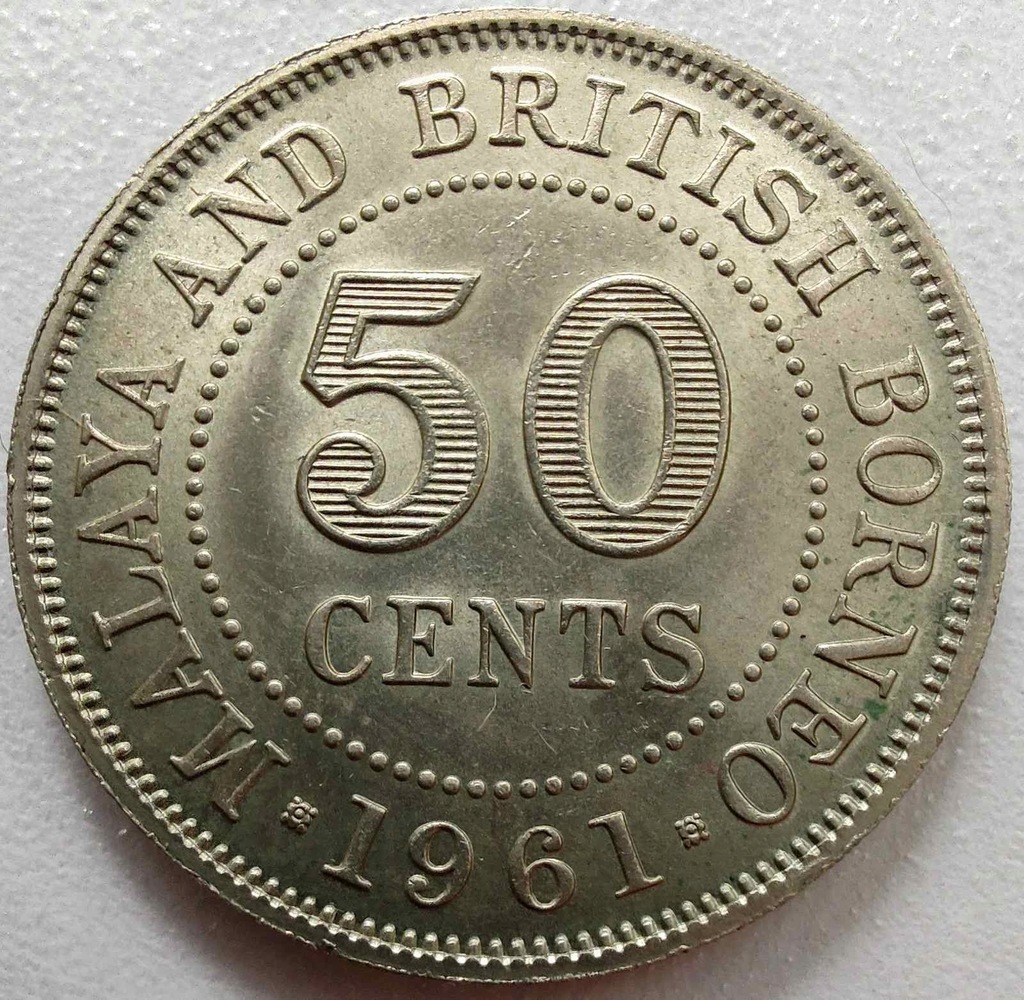 0244c - Malaje i Brytyjskie Borneo 50 centów, 1961