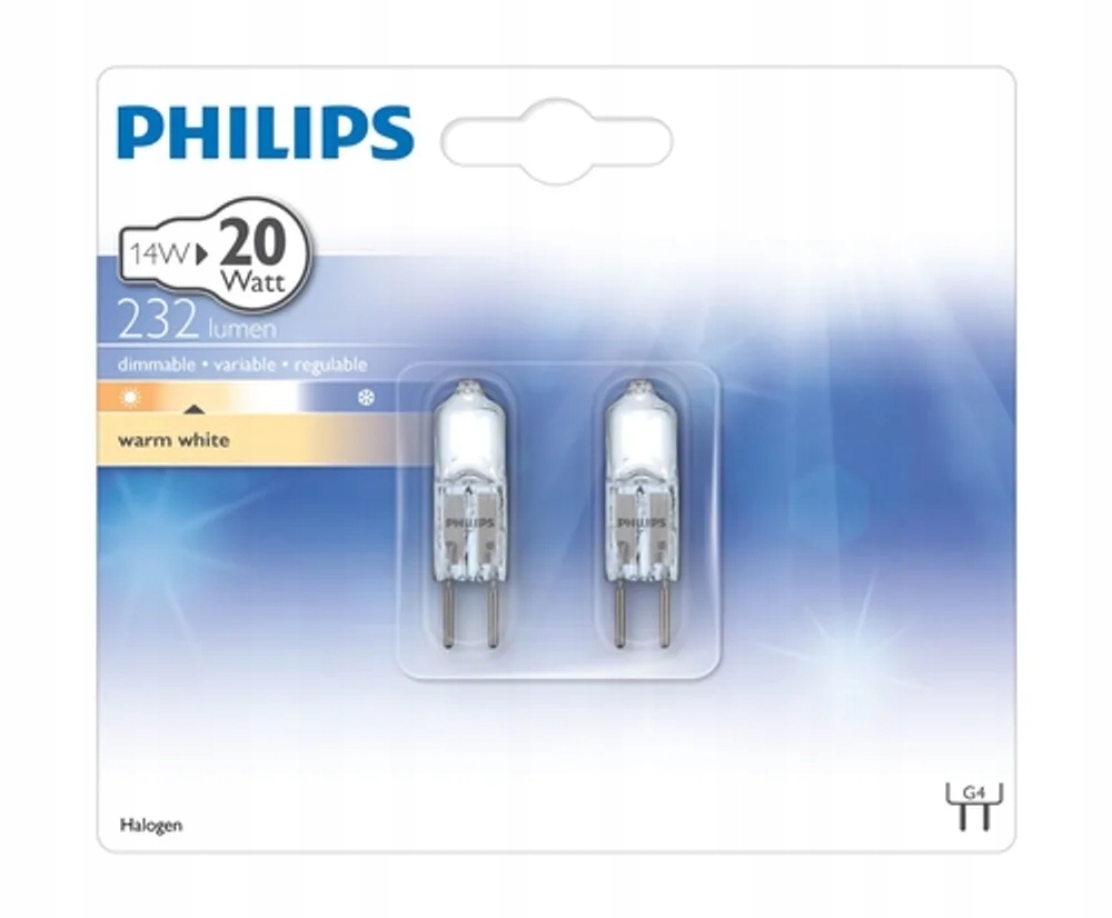 PHILIPS Żarówka Kapsułka 20W G4 12V Ciepła biel