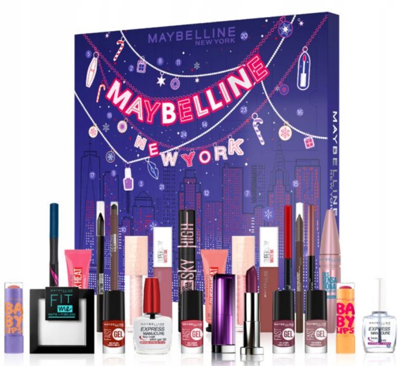 MAYBELLINE KALENDARZ ADWENTOWY Z KOSMETYKAMI K769 13711547586
