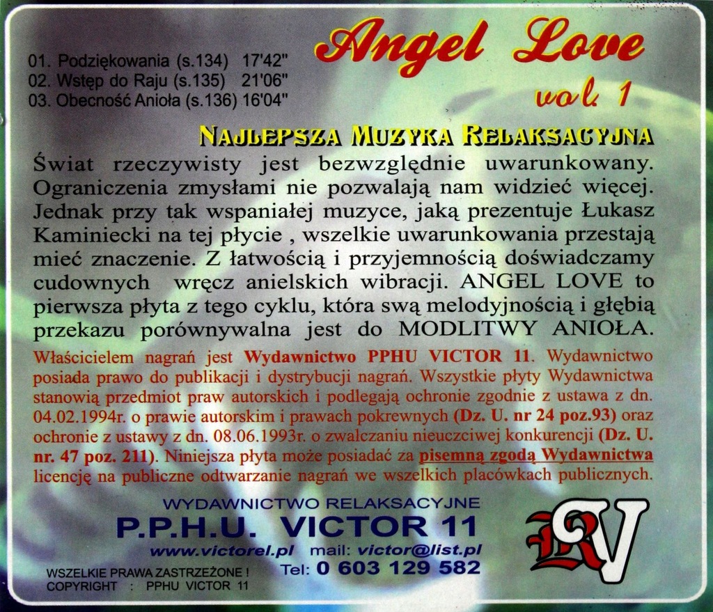 Купить ЛУКАС КАМИНИЕЦКИ: ANGEL LOVE 1 – ЛУЧШАЯ МУЗЫКА: отзывы, фото, характеристики в интерне-магазине Aredi.ru
