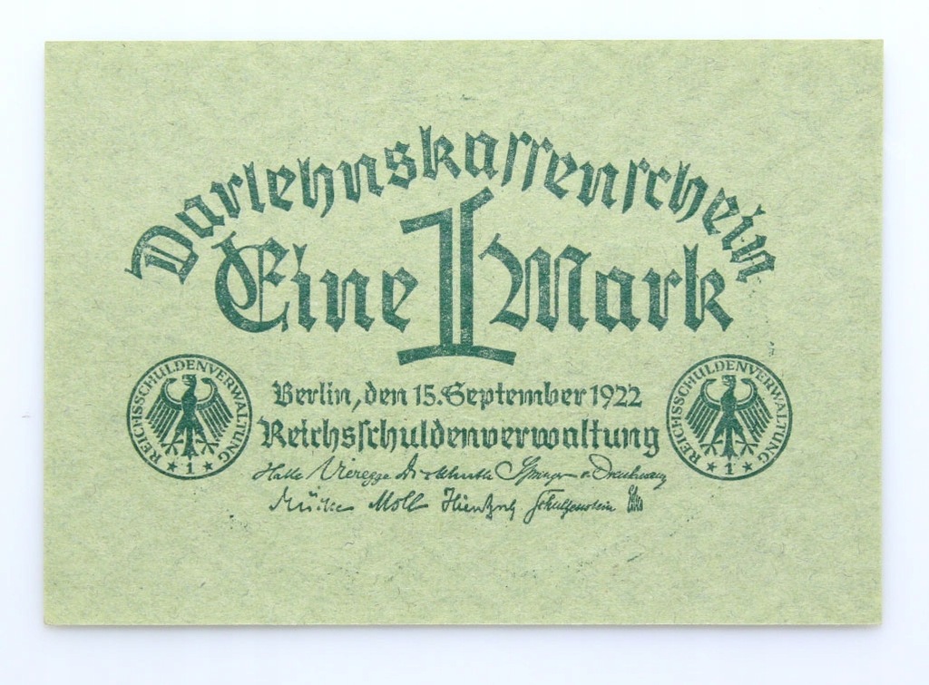 BANKNOT - Niemcy - 1 Marka 1922 - Stan UNC
