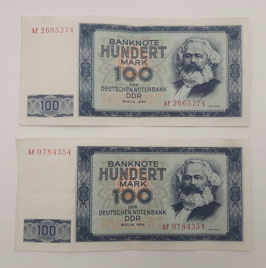 Banknoty 100 marek Niemcy 1964