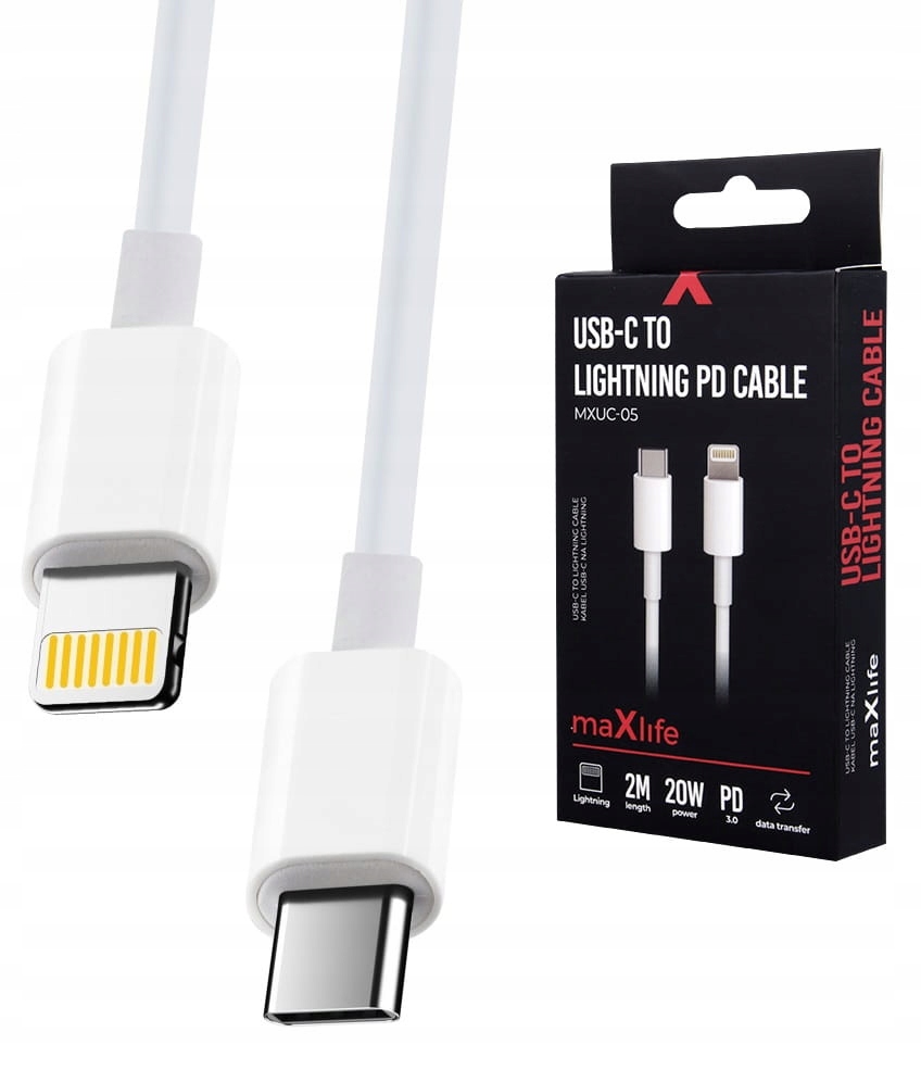 Kabel USB typ C - Apple Lightning Maxlife 2 m