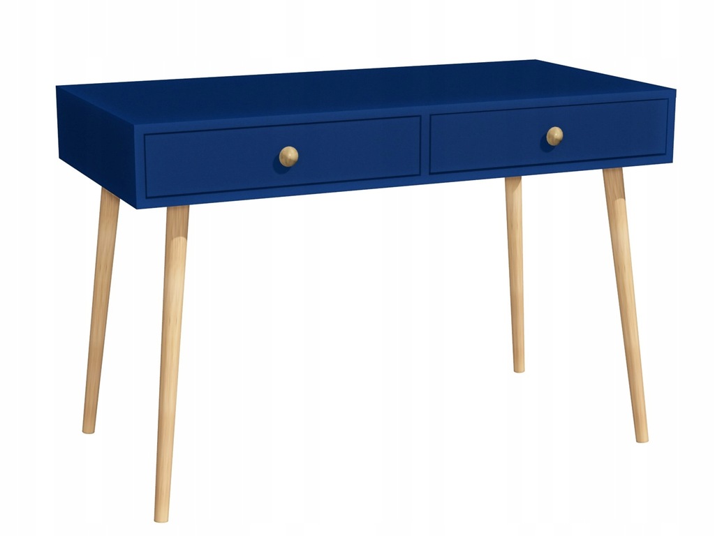 Biurko NORDIC skandynawski styl 100x50cm Biurko Niebieskie, drewniane nogi