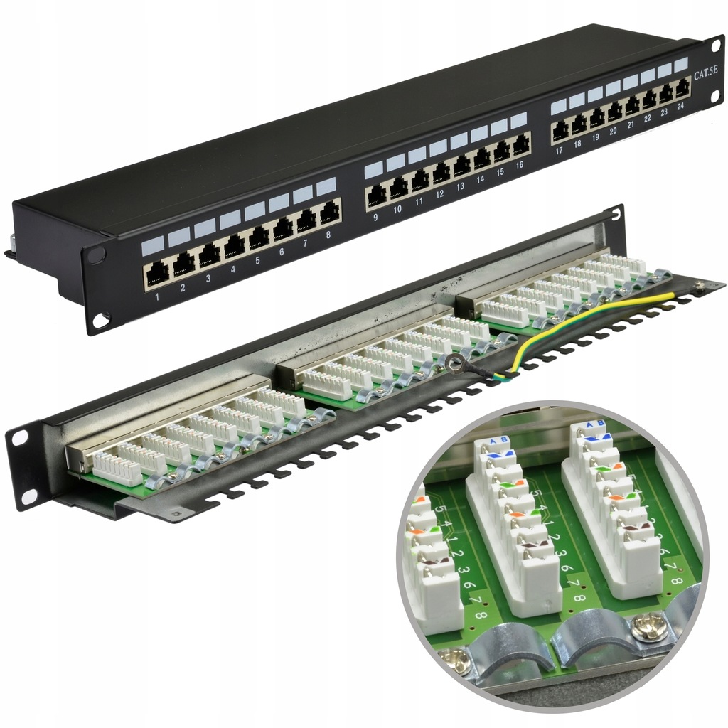 Patch panel patchpanel półka RACK 19'' 5e 24p FTP