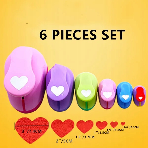 Free Ship 8mm-76mm heart shaped Craft Hole Punch DIY Photo Frame and