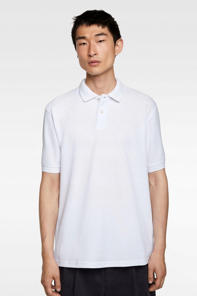 15K078 ZARA MAN__MJ7 BIAŁA KOSZULKA POLO__M