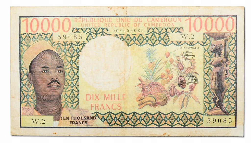 15.xx.Camerun, 10 000 Fr.1974-1981 b.rzadki, St.3+