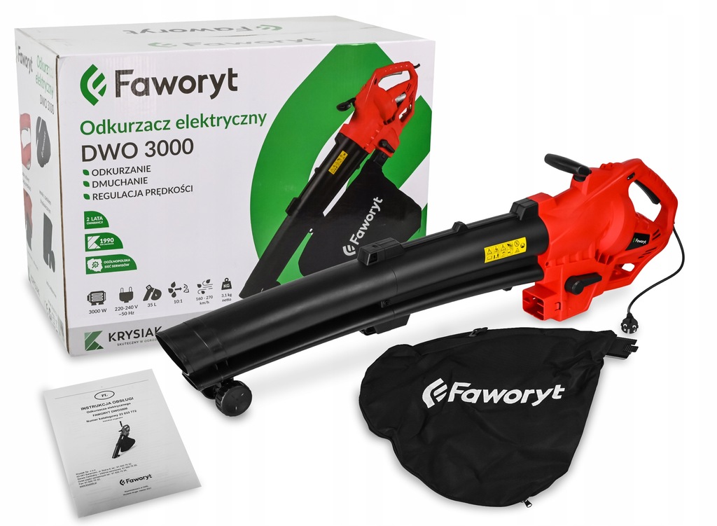 Купить ПЫЛЕСОС ДЛЯ ЛИСТ FAWORYT 3000W САДОВАЯ ВОЗДУХОДУВКА: отзывы, фото, характеристики в интерне-магазине Aredi.ru