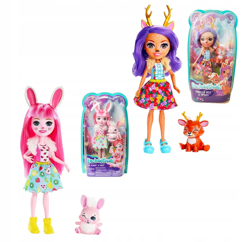 ZESTAW Enchantimals Lalki+ZWIERZ JELONEK I KRÓLIK 7809289535